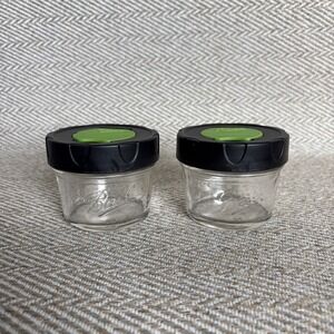 Lot Of 2 Ball Dry Herb Glass Spice Jars with Shaker Caps 4 oz